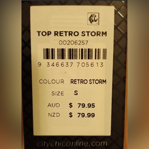 NWT City Chic Retro Storm Off Shoulder Chiffon Floaty Top Plus Size S (16) - Picture 7 of 8